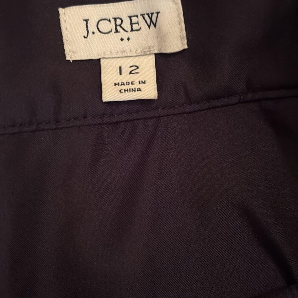 J. Crew Cognac Brown Faux Leather Mini Skirt - Size 12 - Picture 5 of 5